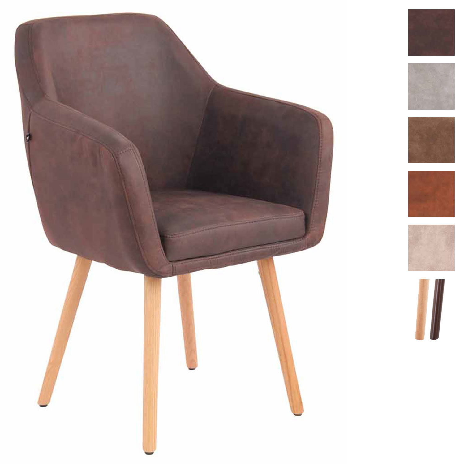 Silla Comedor Utrecht en Cuero PU Vintage Acolchada Moderna con